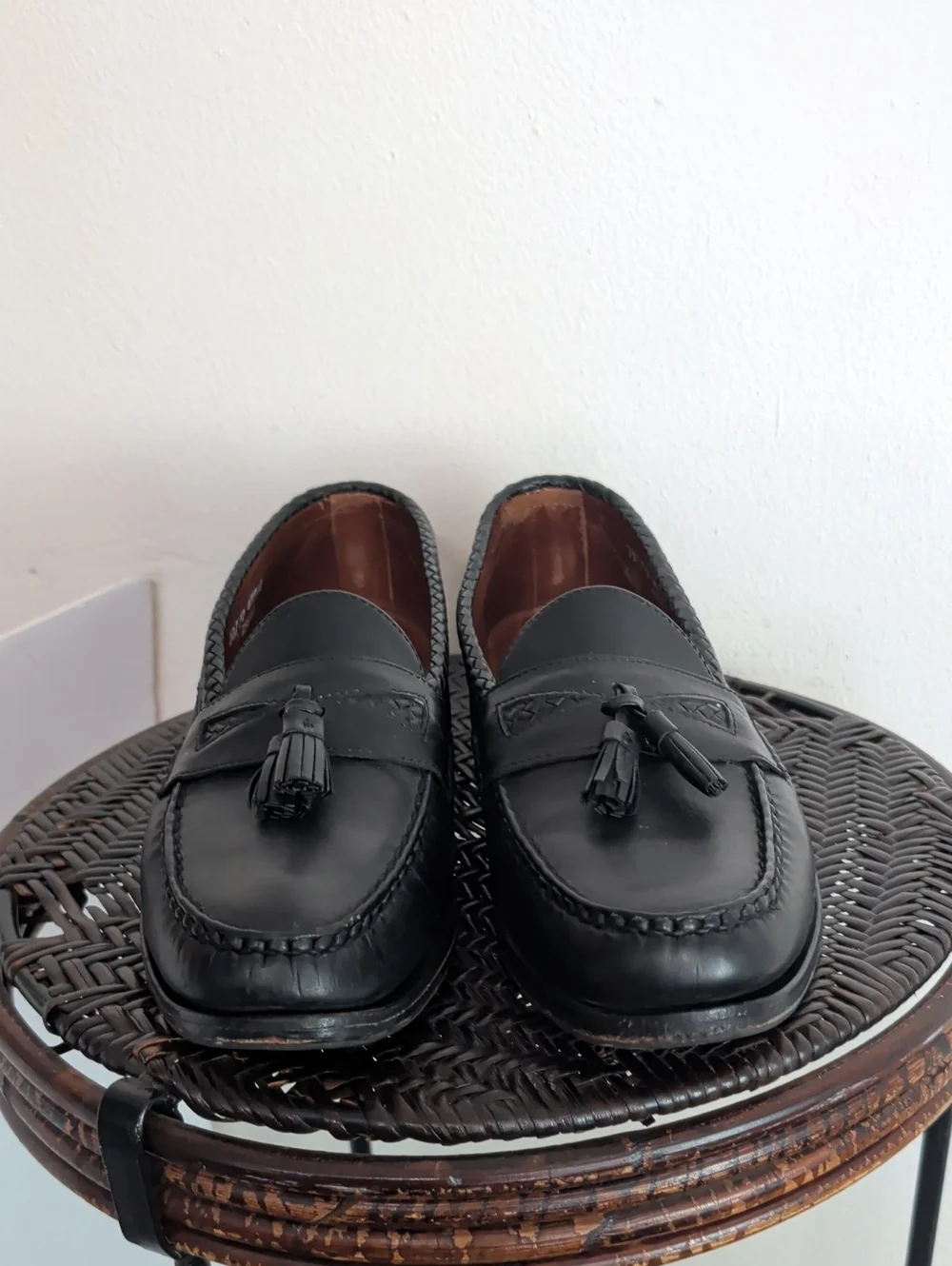Allen Edmonds Maxfield Tassel Loafer Men Size 13 D Black Leather Moc-Toe